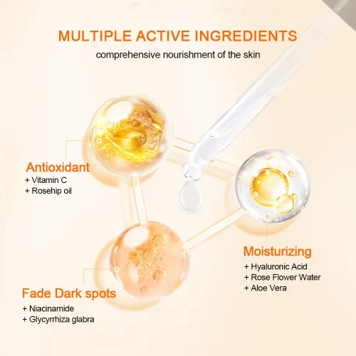Vista 3 de NEUTRIHERBS Suero de vitamina C para la cara con ácido hialurónico, firme, antienvejecimiento, ilumina, uniforme, piel, cuidado diario de la piel