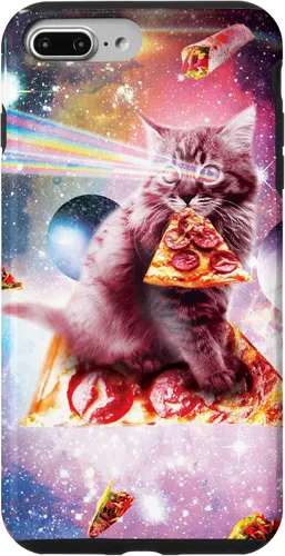 Vista 12 de iPhone 12 mini gato de pizza del espacio exterior - Rainbow Laser, Taco, funda burrito