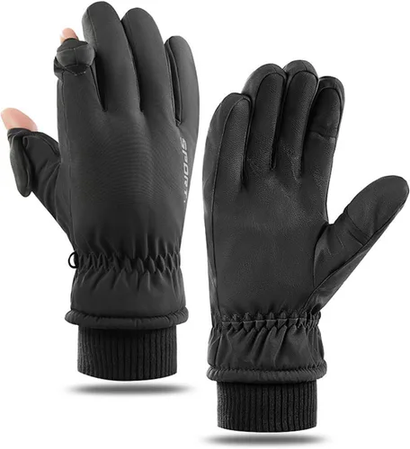 Vista 5 de Guantes de invierno para mujer y hombre, guantes cálidos para clima frío, para correr, hacer senderismo, pesca, caza, guantes con pantalla táctil