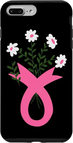 Vista 12 de Flower Jar Pink Ribbon Breast cancer Awareness Month Women Case for iPhone 16