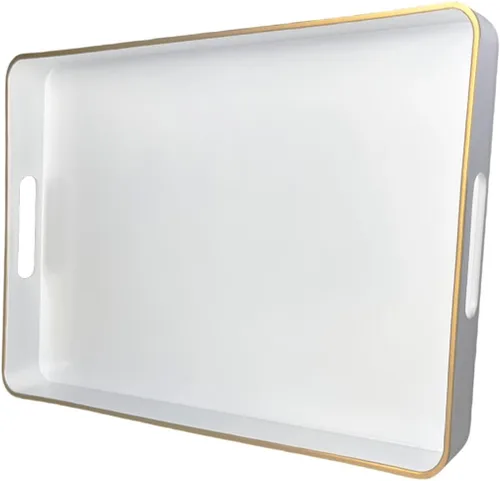 Vista 15 de Large Blue Coffee Table Tray, Decorative Serving Tray with Handles, Plastic Rectangular Tray for Ottoman, Bathroom, Living Room.16.7"*12"*1.6
