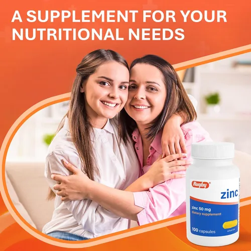 Vista 5 de Rugby Zinc 50mg - Suplemento dietético diario sin gluten para apoyo inmunológico, 100