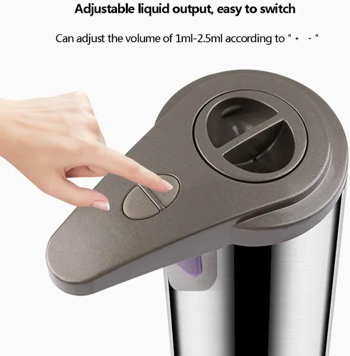Vista 4 de Máquina dispensadora de jabón inteligente de acero inoxidable, dispensador de desinfectante de manos con sensor infrarrojo sin contacto, dispensador