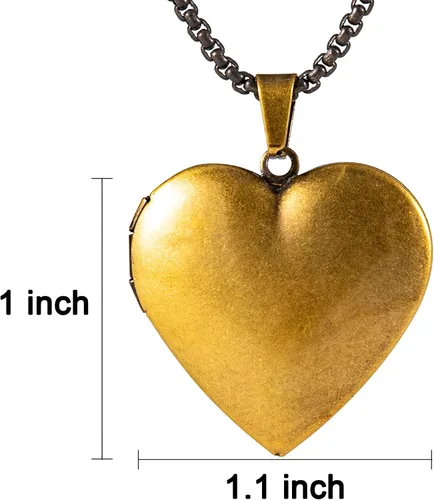 Vista 4 de Collar personalizado con medallón de imagen, medallón conmemorativo de corazón que sostiene 2 imágenes, regalo de joyería para mujeres y niñas