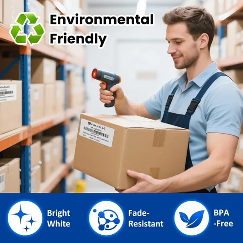 Vista 5 de Etiquetas térmicas directas de código de barras de 4 x 2 pulgadas, impermeables y a prueba de aceite, a prueba de arañazos, 750 etiquetas de rollo