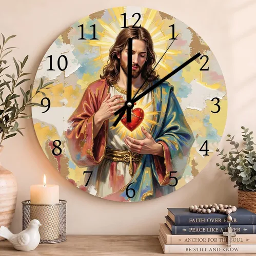 Vista 28 de Reloj con versículo bíblico con citas de Jesús, relojes de 0929Regalos Cristianos (2)