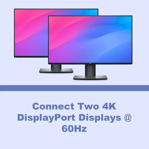 Vista 5 de Sonnet DisplayLink Dual 4K 60Hz DisplayPort Adapter - USB 3.0 y Thunderbolt - Mac y PC Salidas DisplayPort duales 4K 60Hz con adaptador USB-C