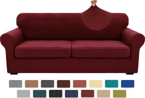 Vista 58 de XINEAGE Funda de diván para sofá en forma de L, fundas de sofá modular para mascotas, funda de asiento de sofá antideslizante lavable, fundas