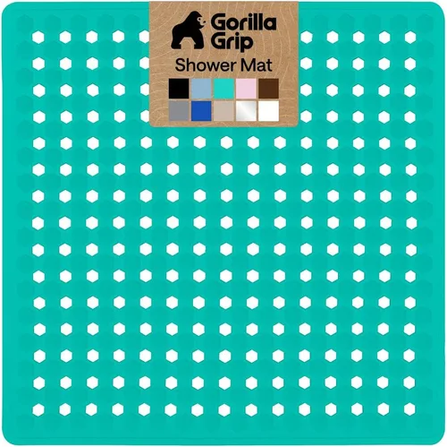 Vista 44 de GORILLA GRIP - Alfombrilla patentada cuadrada para cabina de ducha, alfombrillas pequeñas para el piso de la bañera para duchas de pie, ventosas