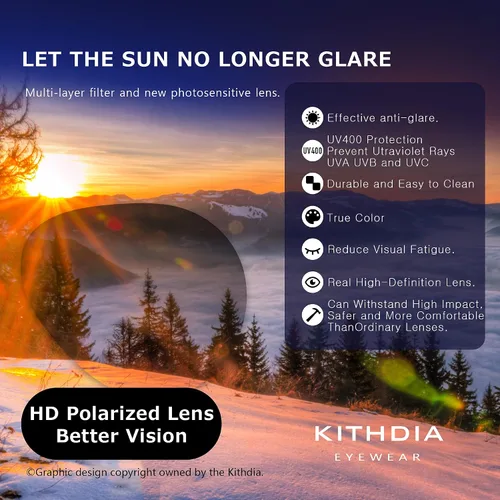 Vista 6 de Kithdia gafas de sol de madera de bambú hechas a mano para hombres y mujeres con lente polarizada - gafas de sol de madera S7061