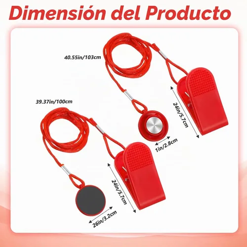 Vista 2 de 2 llaves de seguridad magnéticas para cinta de correr, interruptor de parada de emergencia magnético universal, accesorios para la mayoría