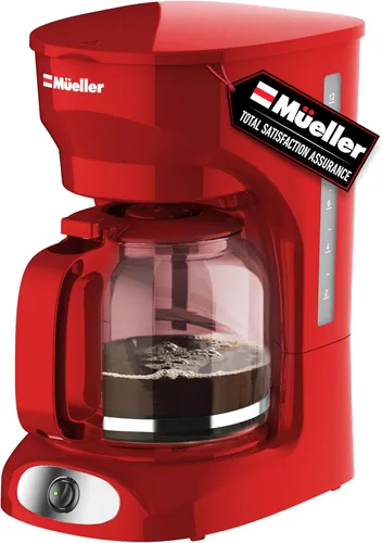 Vista 11 de Mueller - Cafetera de goteo de 12 tazas, jarra de borosilicato, apagado automático, filtro reutilizable, antigoteo, función de mantener el calor