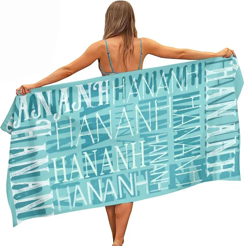 Vista 13 de Toalla de playa con nombre personalizado para adultos, niños, toalla de playa súper suave de secado rápido para niñas y niños, toalla de playa