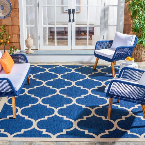 Vista 6 de SAFAVIEH Courtyard Collection - Alfombra decorativa de 2 x 3 pies 7 pulgadas, verde oscuro y beige, no desprende pelusa y de fácil cuidado