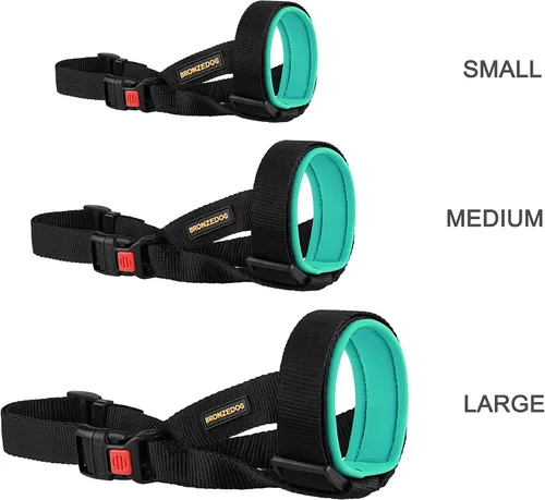 Vista 7 de BRONZEDOG Bozal acolchado suave para perro, de neopreno, ajustable, cómodo, para masticar y masticar, para perros pequeños, medianos y grandes