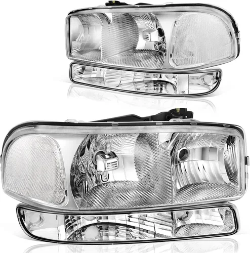 Vista 26 de DWVO Faros delanteros compatibles con Chevy Silverado 1500 1500 HD/2003-2004 Silverado 2500/2003-2006 Silverado 2500HD 3500/2003-2006 Avalanche 1500