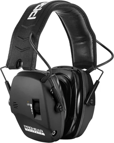 Vista 13 de PROHEAR 030 Paquete de 2 Orejeras de protección auditiva electrónica Bluetooth 5.4 para tiro con almohadillas de espuma - Negro