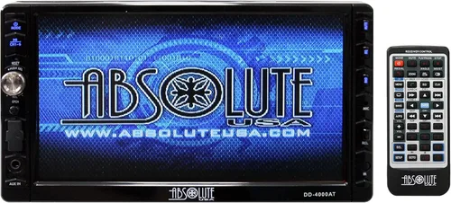 Vista 2 de Absolute USA DD-4000AT Receptor de reproductor de DVD multimedia doble DIN de 7 pulgadas con pantalla táctil y panel frontal desmontable
