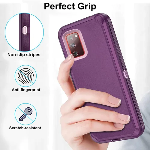 Vista 6 de Asuwish Funda de teléfono para Samsung Galaxy S20 FE Gaxaly S 20 FE 5G UW de 6.5 pulgadas con protector de pantalla, cubierta híbrida a prueba
