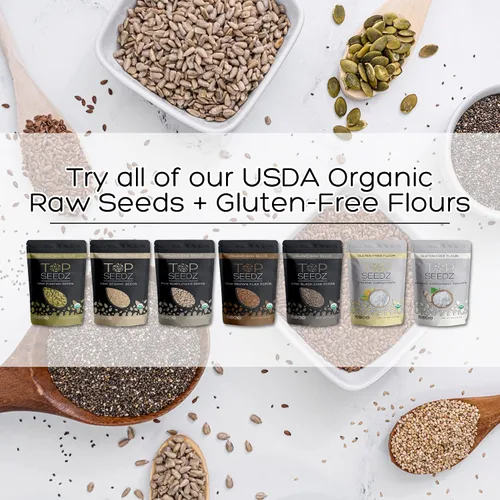 Vista 6 de Top Seedz Semillas de chía negra crudas orgánicas certificadas por la USDA, frescas y sin sal, semillas de chía negra, sustituto de huevo, sin