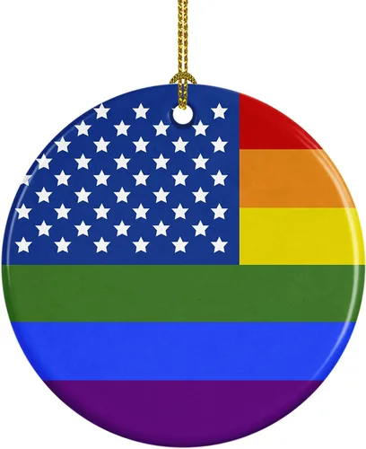 Vista 13 de Caroline's Treasures Trigender Pride - Adorno de cerámica para colgar en el árbol de Navidad, para el hogar, Navidad, fiestas, regalo, 3 pulgadas
