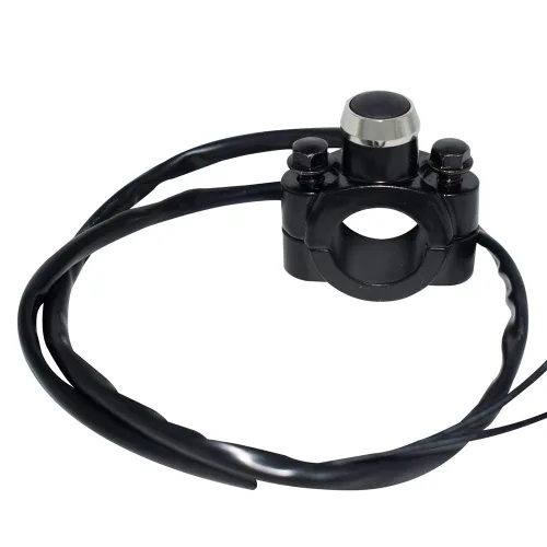 Vista 2 de Interruptor de control de manubrio de motocicleta de aluminio, botón de claxon y arranque de acción momentánea de 7/8 pulgadas con dos conectores
