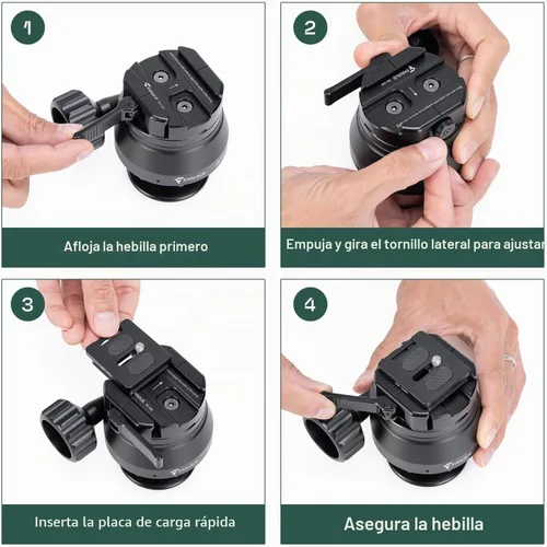Vista 2 de FANAUE 60mm Tripod Ball Head Compatible with Arca Quick Release Plate,Quick Locking, Professional Aluminum Ball Head - IN-60T