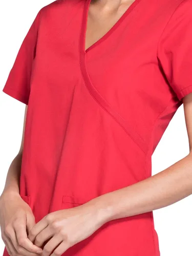 Vista 3 de Cherokee Women's Workwear Originals Mock Wrap Scrubs Shirt