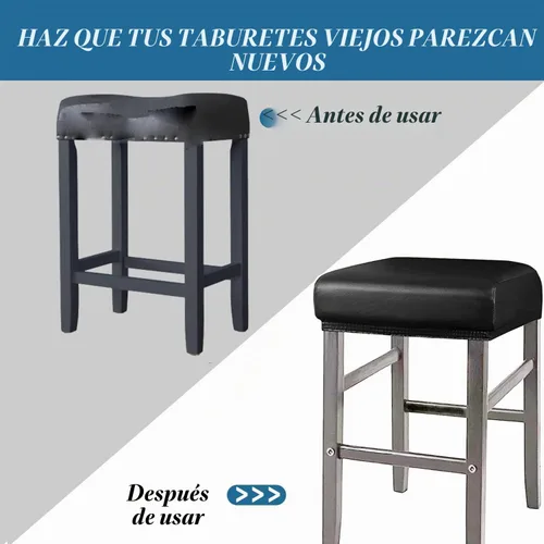 Vista 3 de ANWUCHEN Fundas de taburete rectangulares, paquete de 2 fundas elásticas impermeables de poliuretano rectangulares para taburetes de bar, fundas