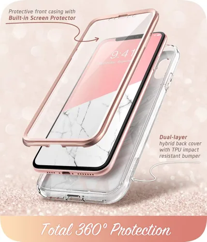 Vista 2 de Funda para iPhone XS, iPhone X, [protector de pantalla integrado] i-Blason [Cosmo] carcasa brillante para iPhone XS 5.8 pulgadas 2018 Full-Body