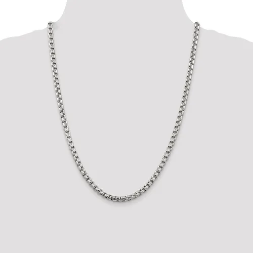 Vista 4 de IceCarats Collar de cadena de eslabones redondos de plata de ley 925 de 0.205 in