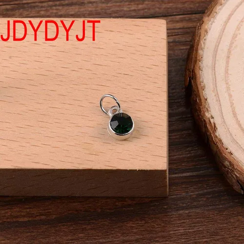 Vista 9 de Dijes de piedra natal de mayo para pulsera, collar, joyería, plata, bricolaje, cristal para mujer, 0.236 pulgadas