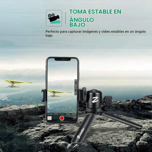 Vista 4 de Zeadio Trípode Mini de Metal, Carga Máxima 20kg/44lb, Trípode de Escritorio y Mesa, Compatible con Smooth 4, Crane Plus, Crane 2, Osmo Mobile