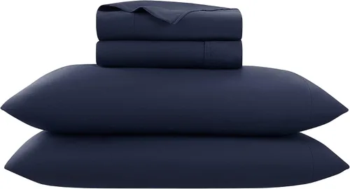 Vista 3 de Eclipse Sleep Solutions Plaza Cooling King - Juego de sábanas de 4 piezas en Peacoat