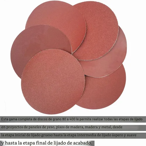 Vista 6 de 18 discos de lija PSA de 12 pulgadas, 3 de cada uno de 80, 100, 120, 180, 240, 400, discos de papel de lija de 12 pulgadas con autoadhesivo PSA