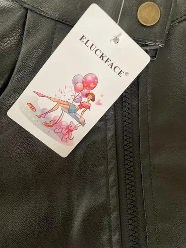 Vista 6 de Chaqueta Moto de cuero de la PU del cuello del soporte de moda de los muchachos (3-12) T