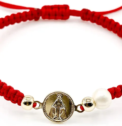 Vista 4 de Virgin Mary Medal Red String Bracelet for Women