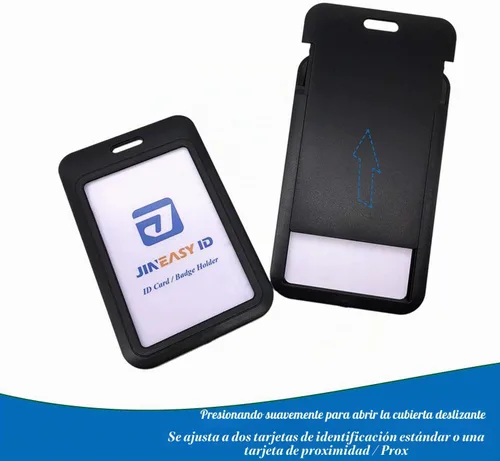 Vista 5 de JINEASY ID Breakaway - Carrete retráctil para tarjetas de identificación con soporte para tarjetas de identificación de plástico duro, color negro
