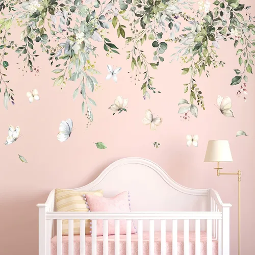 Vista 5 de Amaonm - Calcomanías de pared creativas extraíbles para colgar hojas verdes y vides, calcomanías de pared 3D para el hogar, esquina de pared