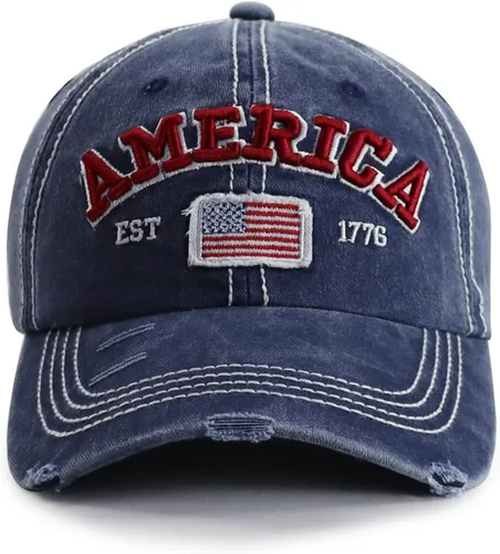 Vista 3 de GzacDeope Gorra de béisbol con bandera estadounidense para hombres y mujeres, divertida gorra de béisbol bordada de algodón ajustable