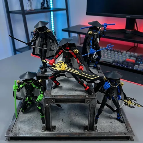 Vista 8 de DANONI Titan 13 - Juego de figuras de acción de Lucky Robot 13 impresas en 3D Las figuras de acción de robot movibles multiarticuladas incluyen un