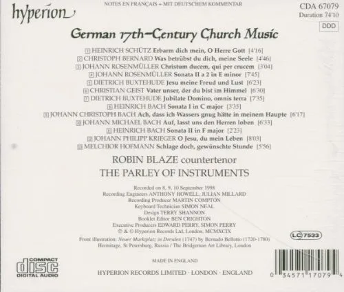 Vista 2 de German 17th Century Church Music Robin Blaze Parley of Instruments Hyperion