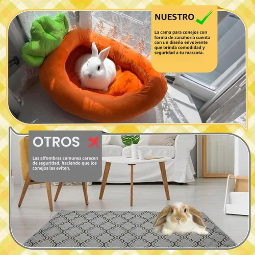 Vista 8 de Cama de conejo de 25.6 x 13.8 pulgadas, ropa de cama gruesa