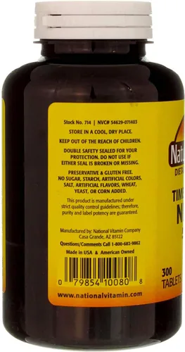 Vista 3 de Nature's Blend Niacina Liberación Temporizada 500 mg 500 mg 300 Tabletas