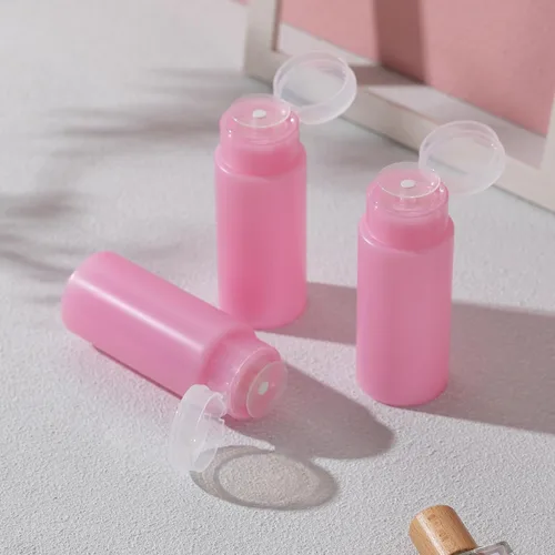 Vista 2 de 3 botellas removedoras de esmalte de uñas, dispensador de alcohol con bomba de empuje de 5.3 onzas, recipientes vacíos de acetona de maquillaje 3rosa