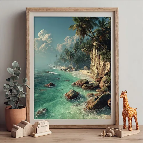 Vista 3 de Beach Diamond Art Kits for Adults, Tree 5D DIY Diamond Painting, 5D Full Drill Dimond Art Paintings Accessories Kit, DIY Gem Crafts for Adults