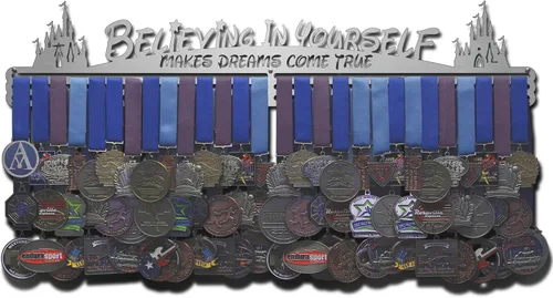 Vista 8 de Allied Medal Hangers - Creer en ti mismo hace que los sueños se hagan realidad - Múltiples opciones de tamaño disponibles - Soporte para medallas