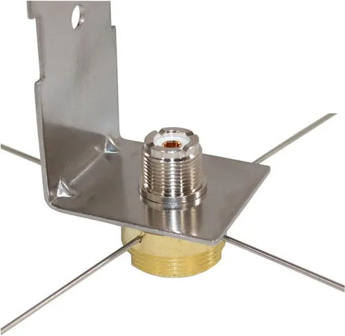 Vista 3 de Tram 1465 NMO Montaje a UHF-Hembra Conector Kit de Plano de Tierra, Plata
