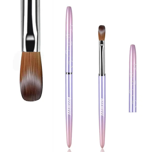 Vista 8 de Cepillo de uñas acrílico 100% Kolinsky, tamaño 8, cepillo acrílico para uñas Split-Resistant & Durable Bristles, Superior Acrylic Powder