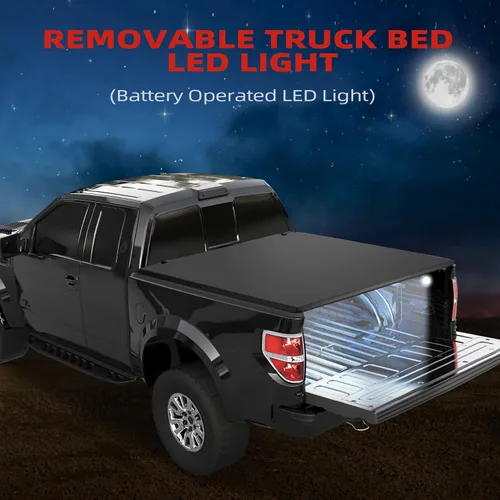 Vista 6 de Cubierta suave para caja de camioneta plegable cuádruple compatible con Ford F150 2009-2014 caja de 5.5 pies